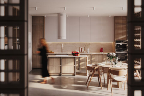 Kuchnia we wnętrzu w stylu Japandi